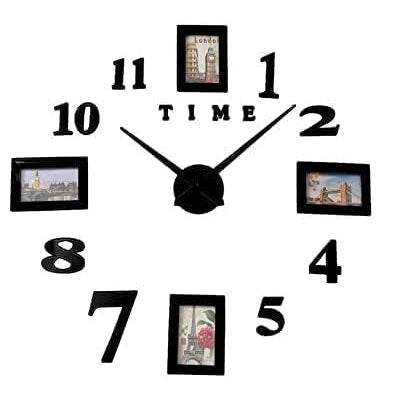 DIY Modern Photo 3D Wall Clock (Black)(60-70cm) - DMC Wholesale