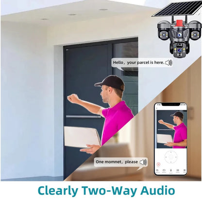 Triple Lens Camera WiFi Solar Security PTZ Camera