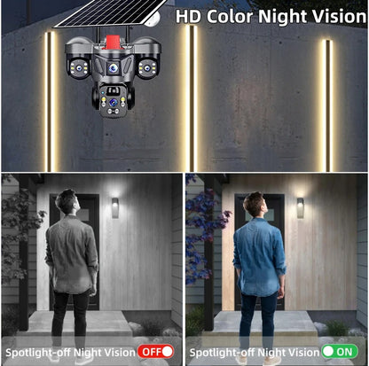 Triple Lens Camera WiFi Solar Security PTZ Camera