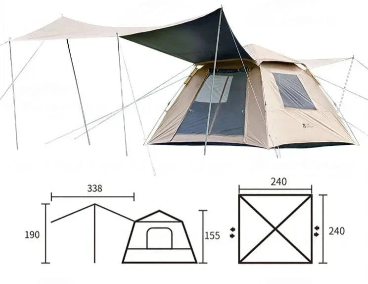2in1 Outdoor Tent With Canopy