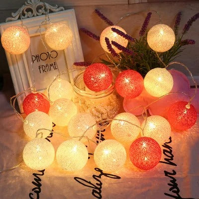 Battery Operated Cotton Balls Lights (10L)(2M)