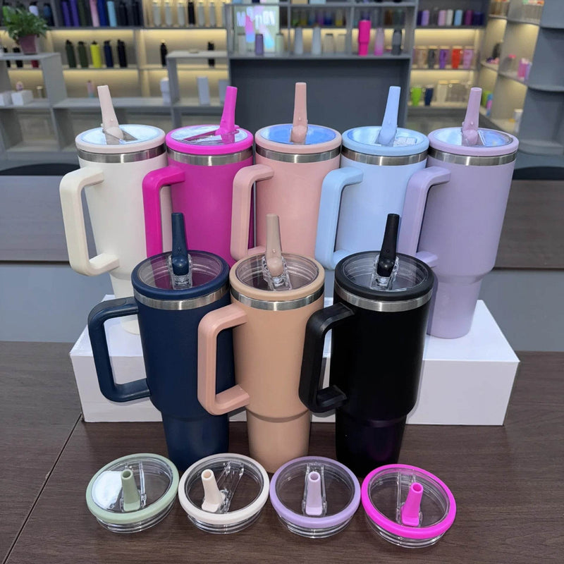 Stainless Steel Vacuum Insulated Tumbler with Lid and Straw (1200ml)