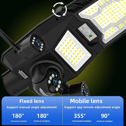 AI Solar Camera with Dual Lens and Light - 4K WiFi Security System