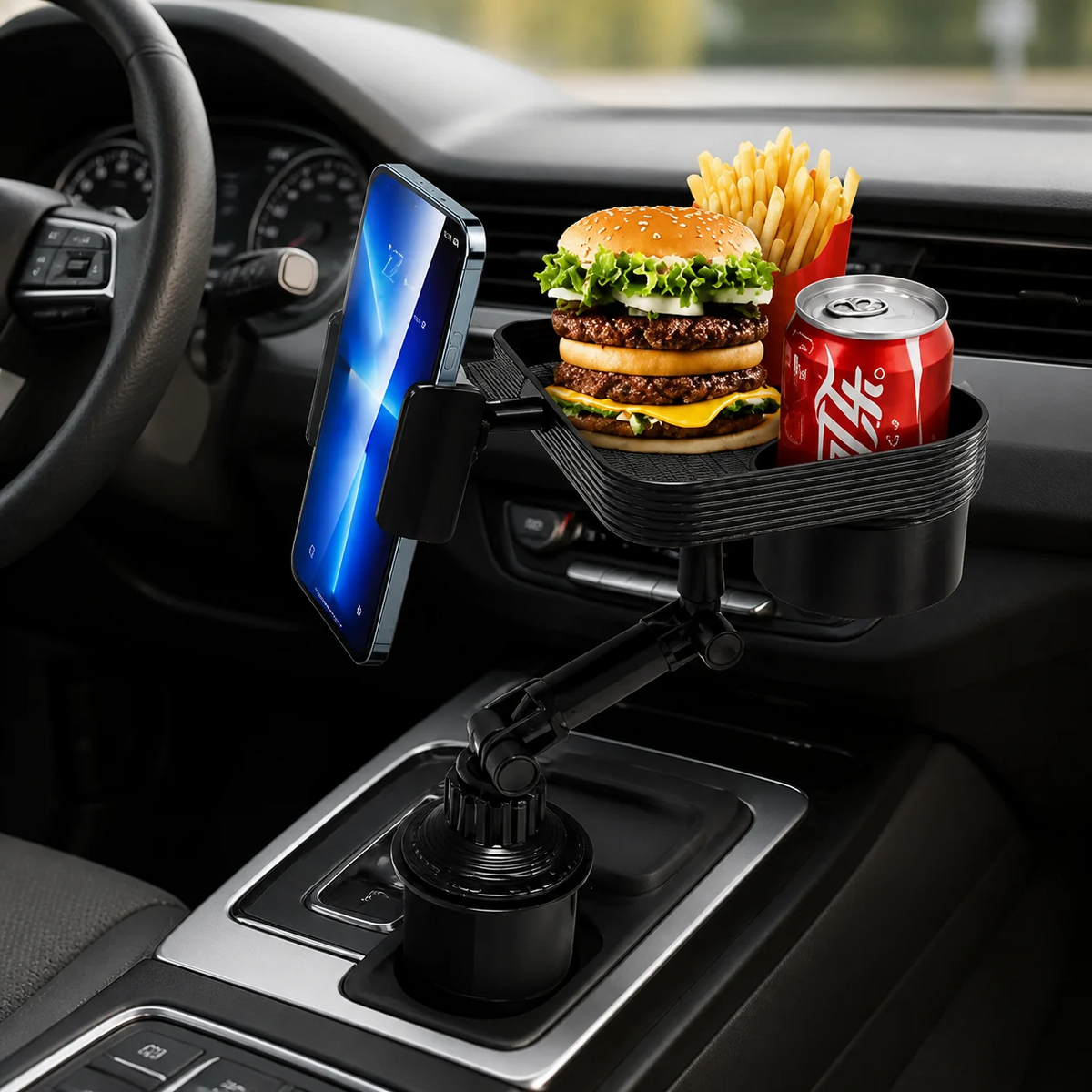 Car Cup Tray With Phone Holder