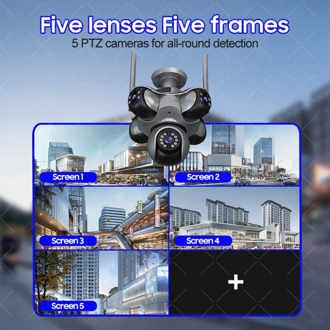25MP Outdoor Five Lens 720 ° Rotating PTZ Camera