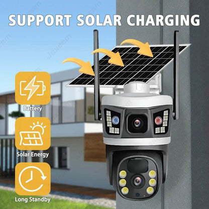 4K 4G SIM Card Dual Lens Solar Camera (V380 Pro) - DMC Wholesale