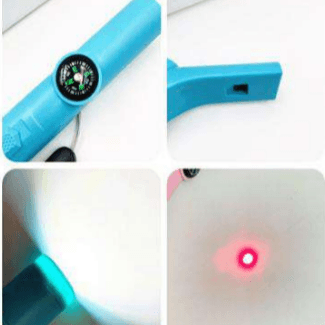 Emergency Whistle Flashlight With Compass And Laser