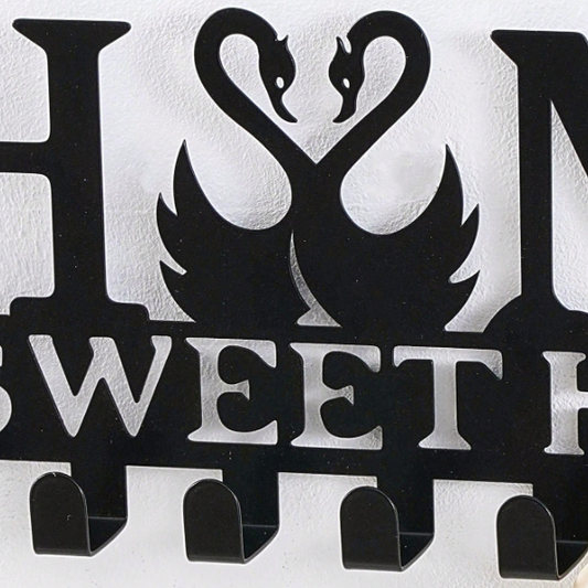 Wall Mounted Swan Sweet Home Decorative Key Holder
