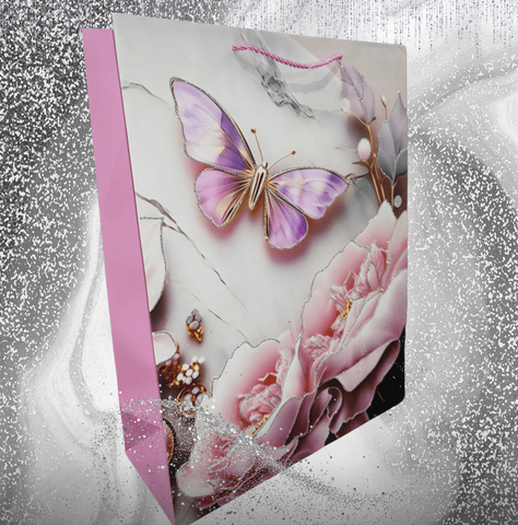 Cosmic Butterfly & Sparkling Bloom Luxe Keepsake Gift Bag (Shimmer Collection) (Copy) - Alt View