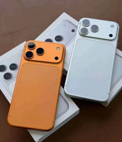 Compact Mini Smartphone with Triple-Camera Design – Orange