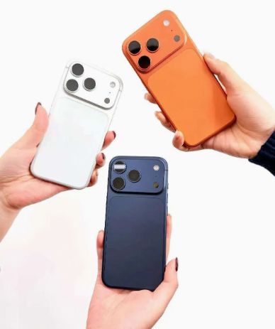 Compact Mini Smartphone with Triple-Camera Design – Orange