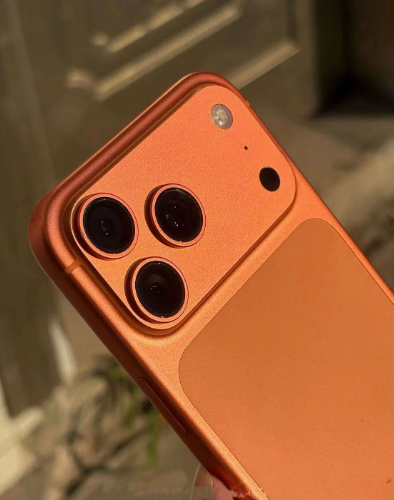 Compact Mini Smartphone with Triple-Camera Design – Orange