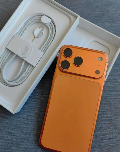 Compact Mini Smartphone with Triple-Camera Design – Orange