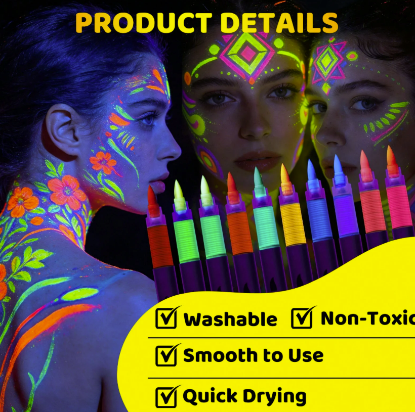 Glow In The Dark UV Light Pens (10 pcs)