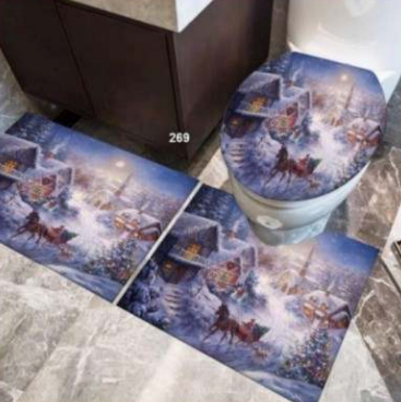 Bathroom Mat Set (3D)(3 pcs)(Christmas)