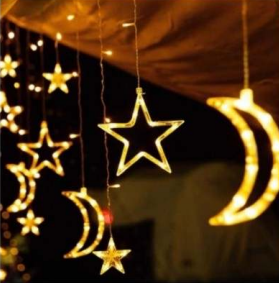 Star And Moon Battery Operated String Lights (20L)(3M)(Yellow)