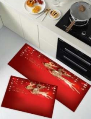 Kitchen Mat Set (3D)(2 pcs)(Christmas Message)