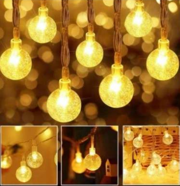 Solar Crystal Balls Lights (30L)(6M)(Yellow)