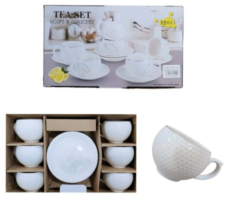 Porcelain Coffee or Tea Cups with Porcelain Saucers (12pcs)(150ml)