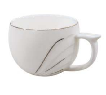 Porcelain Coffee or Tea Cups with Porcelain Saucers (12pcs)(150ml)(Design2)