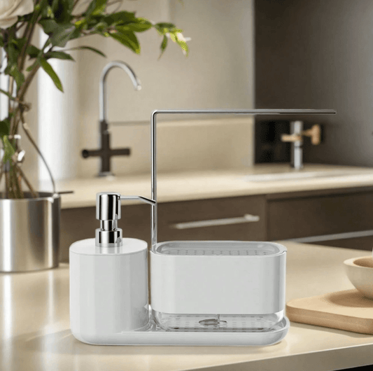 Kitchen Soap Dispenser Set with Tray and Sponge Holder - DMC Wholesale