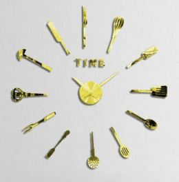 DIY Modern Kitchen 3D Wall Clock (Gold)(60-70cm) - DMC Wholesale