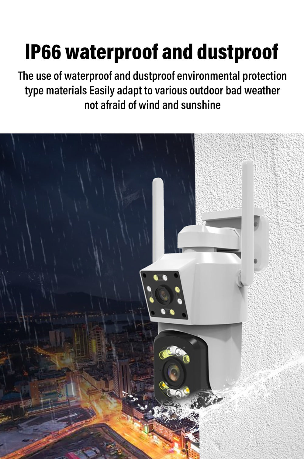 Outdoor Dual Lens Waterproof Wi-Fi Camera