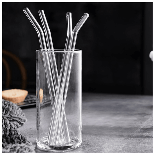 Clear Reusable Glass Straws (4 pcs) - DMC Wholesale