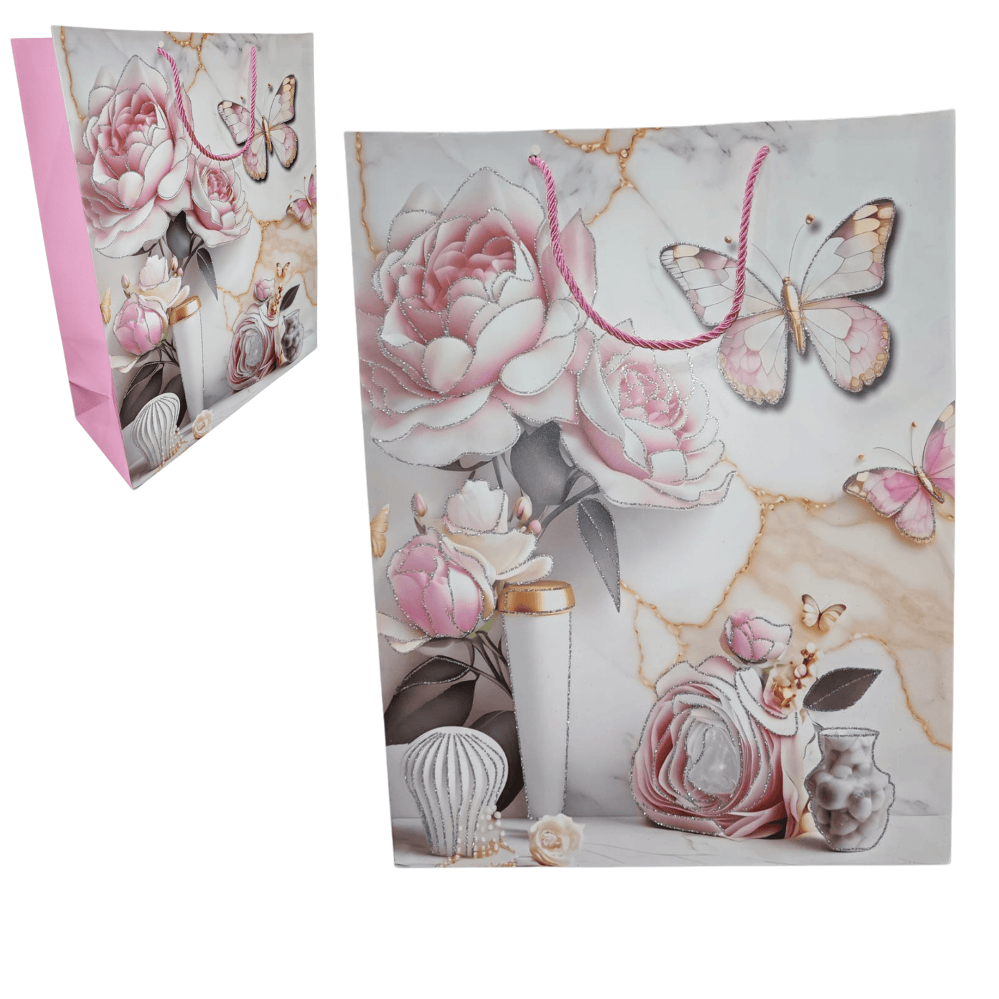 Glitter Butterfly Gift Bag (Large) - DMC Wholesale