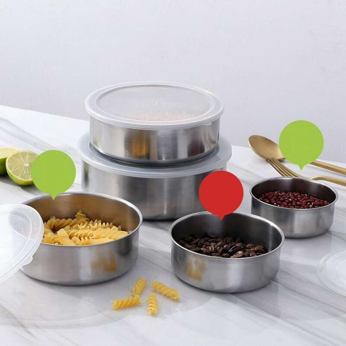 Stainless Steel Food Storage Container Set (5 pcs)