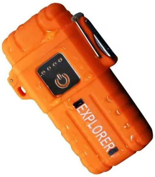 Arc Metal Rechargeable Lighter (Orange) - DMC Wholesale