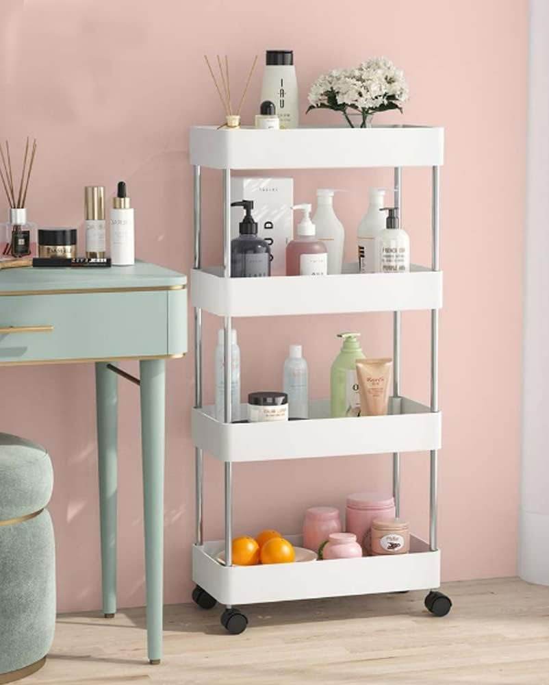 Multipurpose Space Saving Side Shelf Trolley (4 Tier) - DMC Wholesale