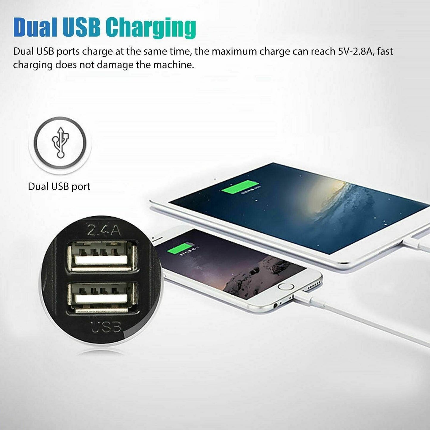 Dual USB Charger Splitter 12V Outlet Power Adapter - DMC Wholesale