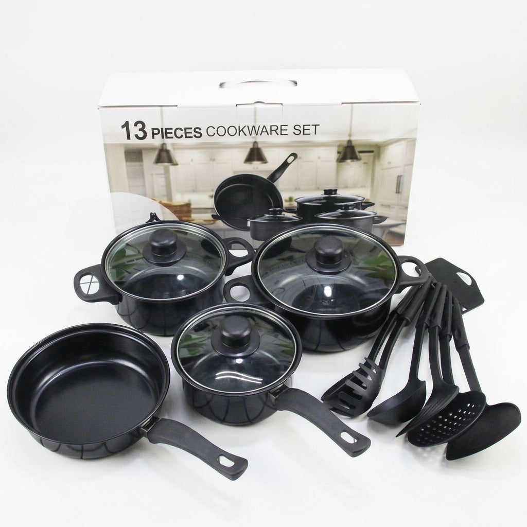 13-Piece Non-Stick Cookware Set with Utensils