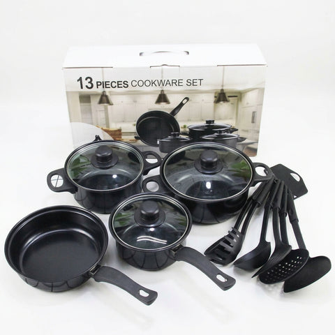 13-Piece Non-Stick Cookware Set with Utensils