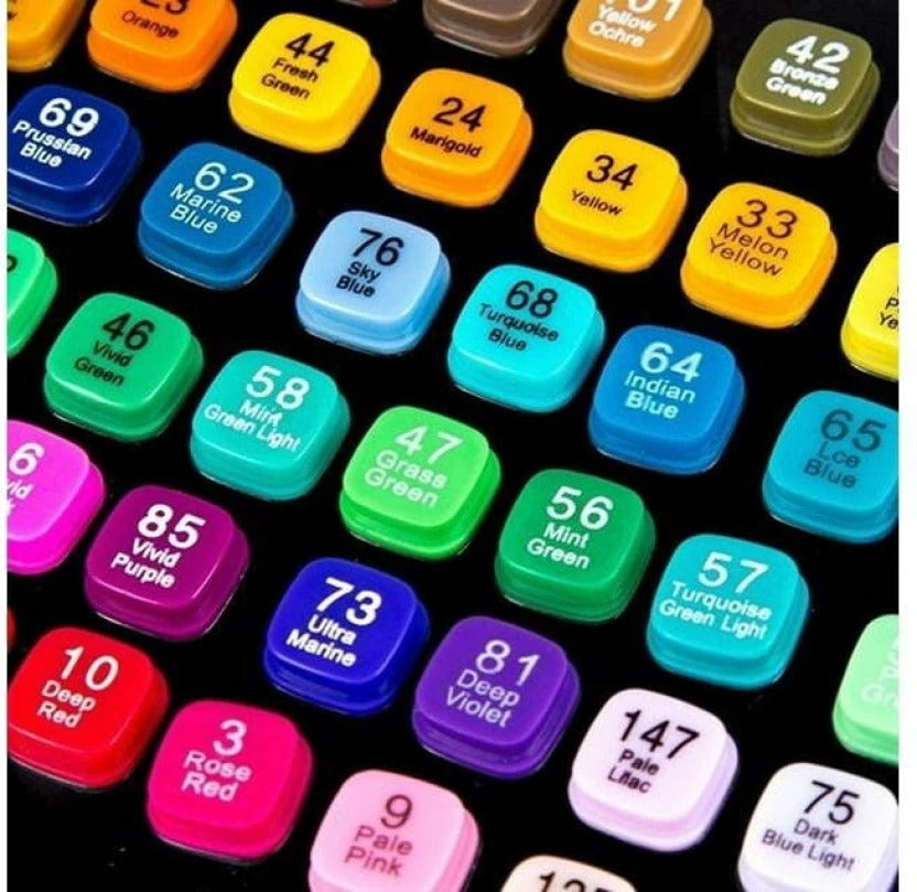 Coloured Dual Marker And Highlighter Pen Set (48 pcs)