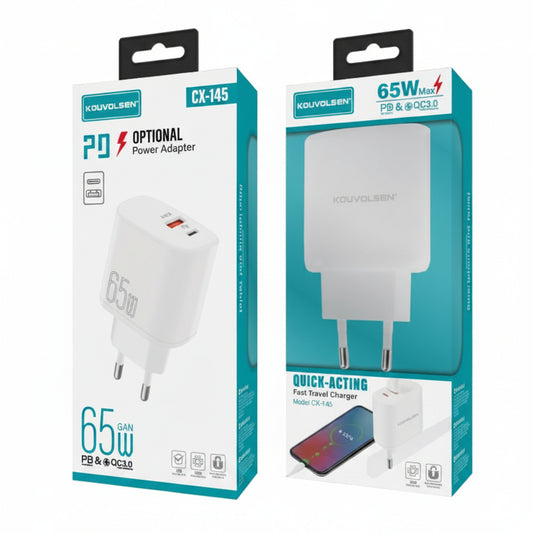 65W PD & QC3.0 Fast Travel Charger