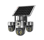12MP Solar Powered 4G PTZ Security Camera System with 3 Lens Rotation