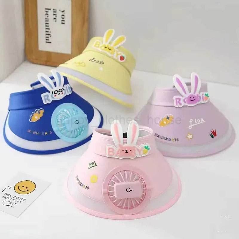 Children's Rabbit Ear Fan Sun Screen Hat