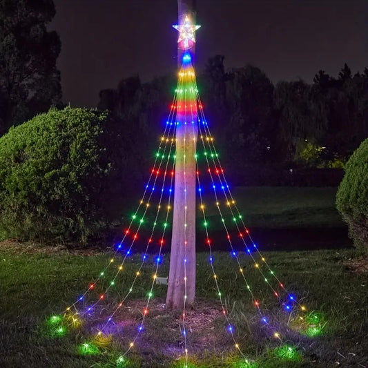 Five-pointed Star Waterfall Light (Coloured)