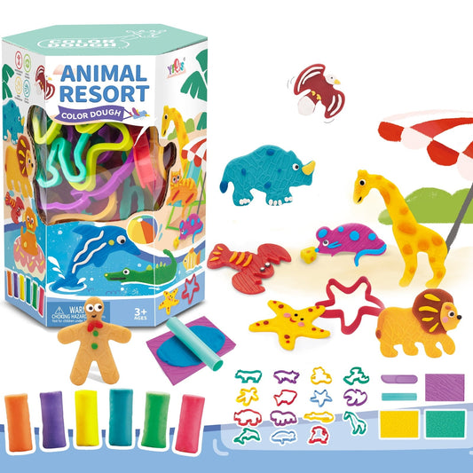 Colour Animal Resort Play Dough Set