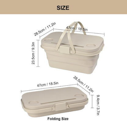 3in1 Collapsible Picnic Basket, Basin And Table
