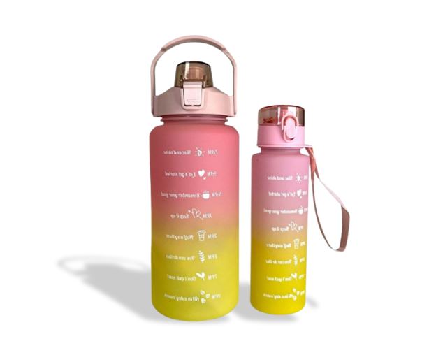 Combo: Vibrant Motivational Water Bottles (2 pcs)(Blue)