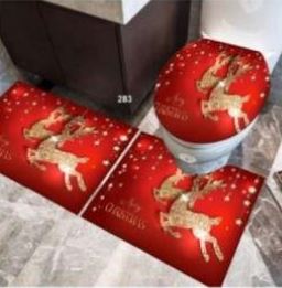 3D Bathroom Mat Set (3 pcs)(Christmas)