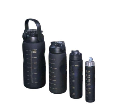 Combo Motivational Water Bottles (4 pcs)(Black)