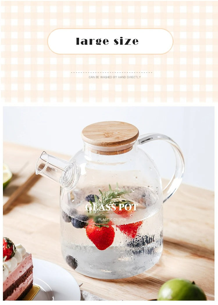 Elegant High Borosilicate Glass Water Jug (1.5L)