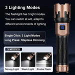 Telescopic Zoom Rechargeable LED Flashlight (Bronze Edition)