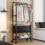 Household Coat Rack on Wheels (Black)