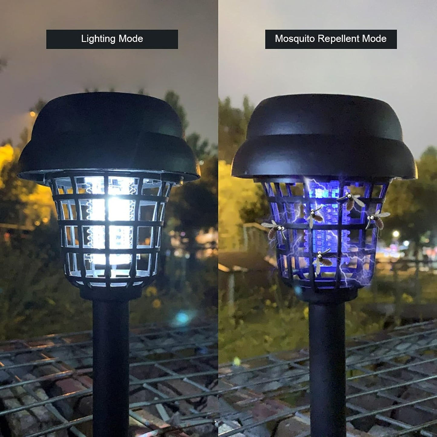 Outdoor Solar Powered Bug Zapper Light