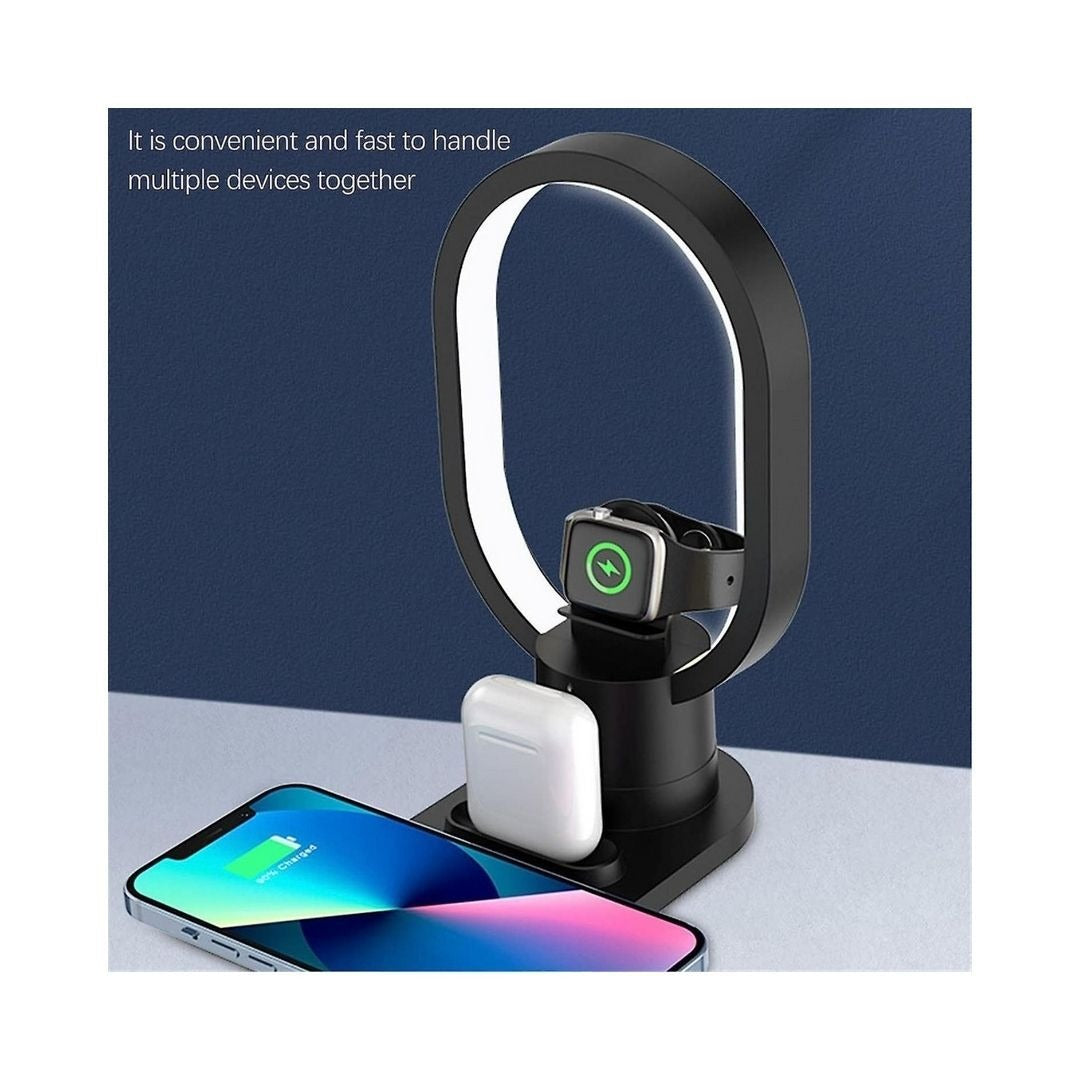 Magnetic 4-in-1 Wireless Charging Dock with Lamp (15W)(iPhone)